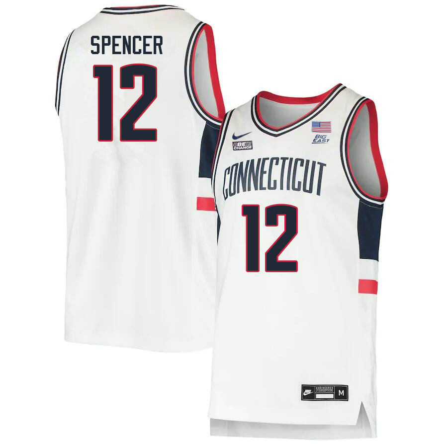 Men #12 Cam Spencer Uconn Huskies College 2022-23 Basketball Stitched Jerseys Stitched Sale-White